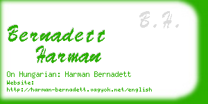 bernadett harman business card